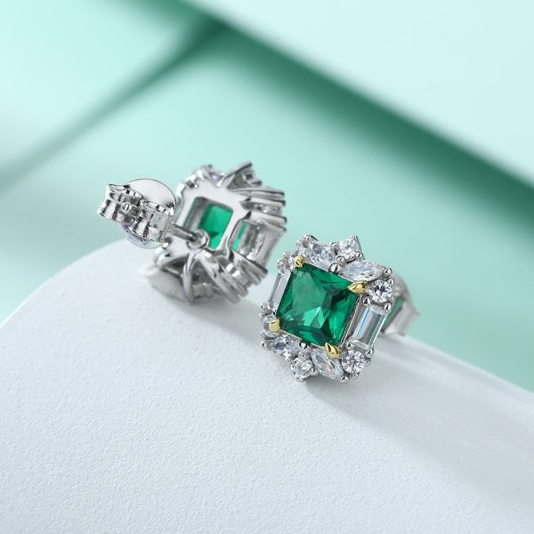 S925 Silver Emerald Flower Earrings – Delicate Green Zircon Stud Earrings for a Fresh and Elegant Look - Image 4