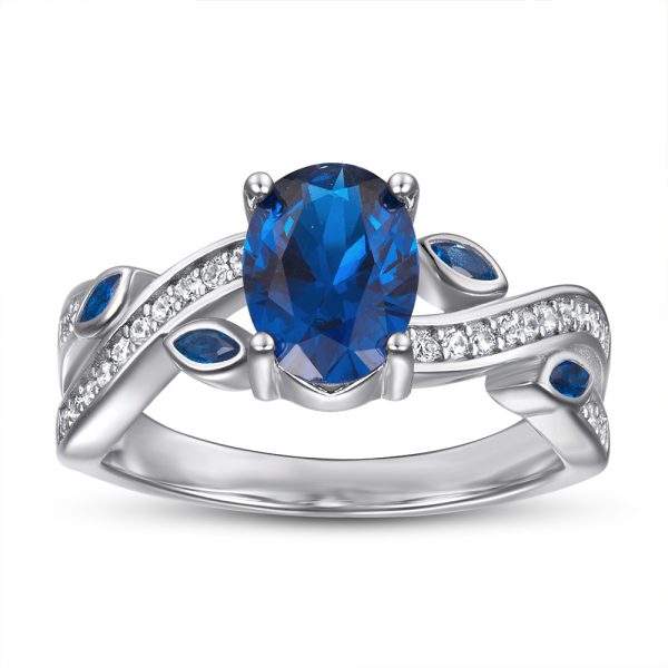 Classic S925 Silver Sapphire Ring – Deep Blue Gemstone Solitaire Ring, Perfect for Elegant Occasions - Image 2