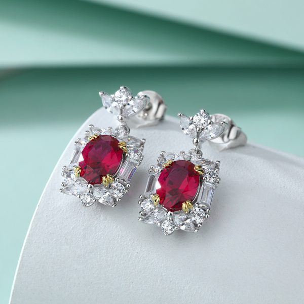 Glamorous S925 Silver Red Zircon Tassel Earrings – Vibrant Long Dangle Earrings for Elegant Evenings - Image 2