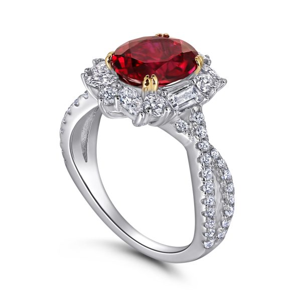 Vintage-Inspired S925 Silver 2 Carat High Carbon Diamond Ruby Ring – Classic Victorian-Style Statement Jewelry for Women - Image 3