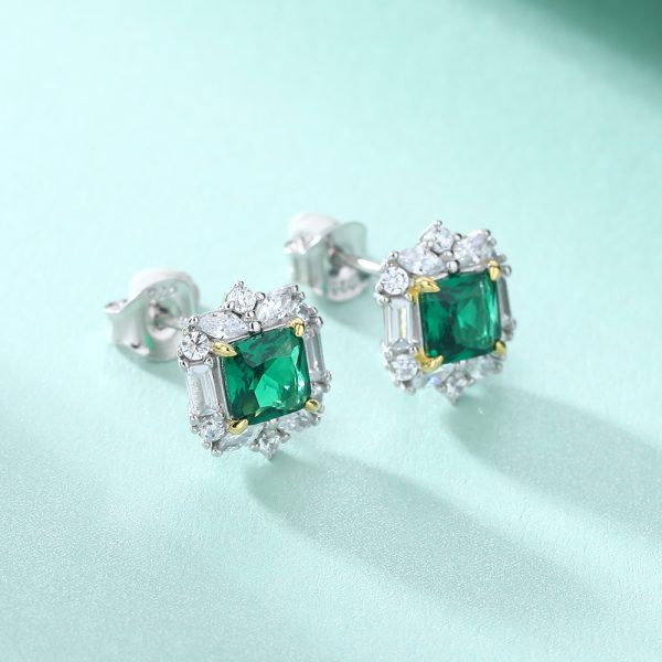 S925 Silver Emerald Flower Earrings – Delicate Green Zircon Stud Earrings for a Fresh and Elegant Look - Image 3