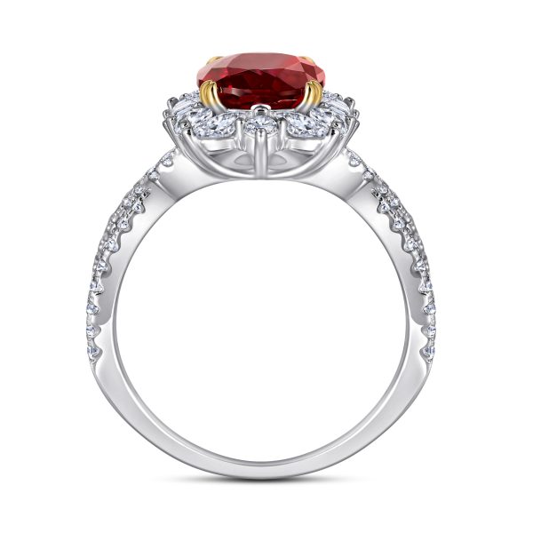 Vintage-Inspired S925 Silver 2 Carat High Carbon Diamond Ruby Ring – Classic Victorian-Style Statement Jewelry for Women - Image 2