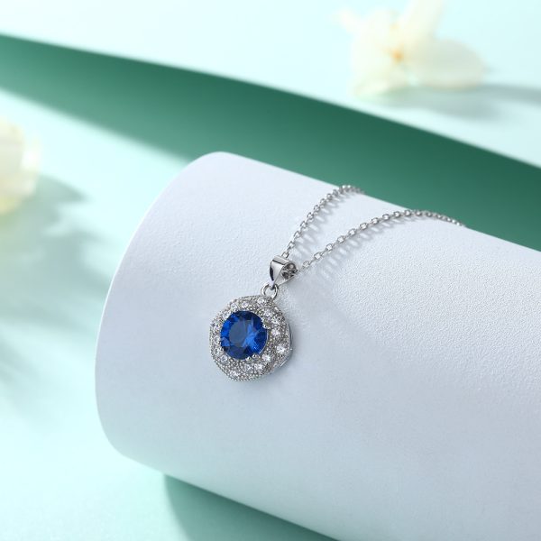 Elegant S925 Silver Sapphire Pendant Necklace – Deep Blue Gemstone Teardrop Necklace for Sophisticated Women - Image 3