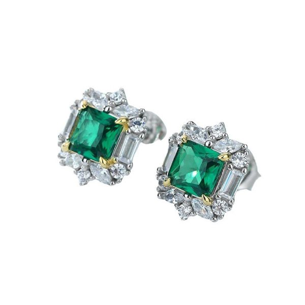 S925 Silver Emerald Flower Earrings – Delicate Green Zircon Stud Earrings for a Fresh and Elegant Look - Image 5