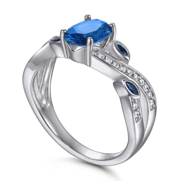 Classic S925 Silver Sapphire Ring – Deep Blue Gemstone Solitaire Ring, Perfect for Elegant Occasions - Image 5