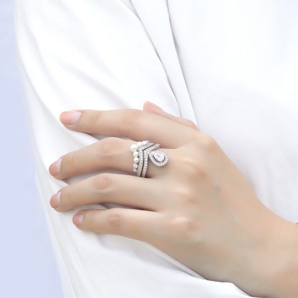 Elegant S925 Silver Teardrop Pearl Ring – Timeless and Sophisticated Minimalist Jewelry for Women - Image 4