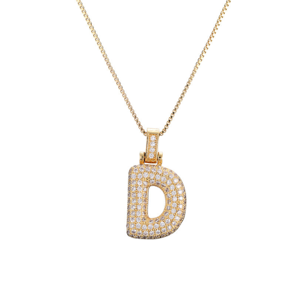 14K Gold Diamond Bubble Initial Necklace – Dazzling Personalized Charm - Image 7