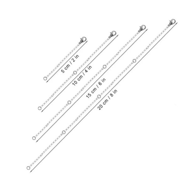 4-Piece Necklace Extender Set – Adjustable Length 2–8in (5–20cm) - Image 4
