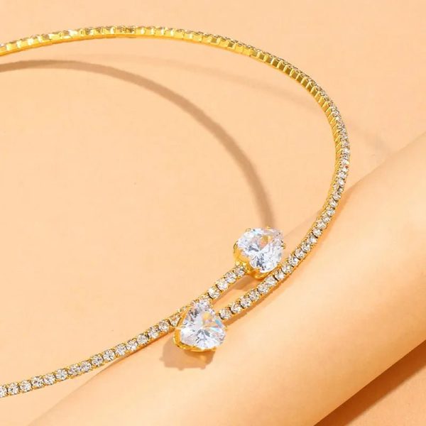 Diamond Heart Open Choker Necklace – Elegant Sparkle Design - Image 5