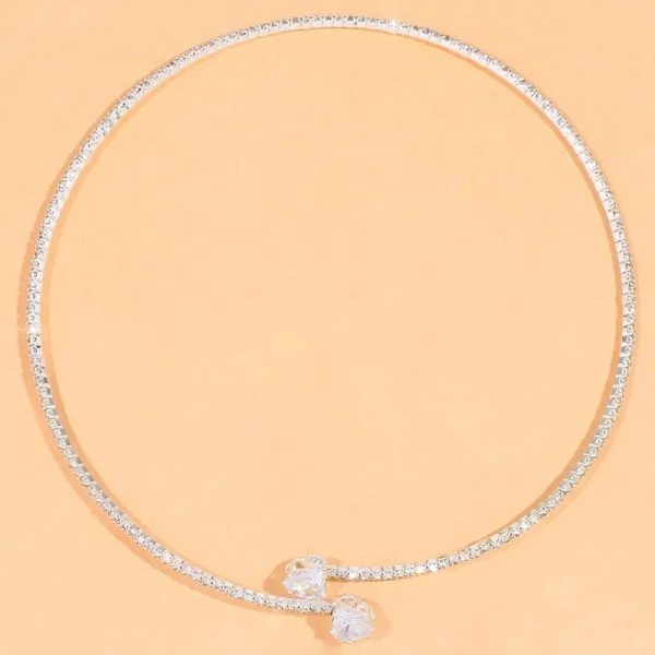 Diamond Heart Open Choker Necklace – Elegant Sparkle Design - Image 6